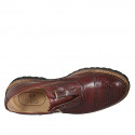 Chaussure richelieu avec lacets et bout Brogue pour hommes en cuir marron - Pointures disponibles:  47