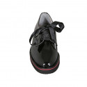 Zapato derby con cordones para mujer en charol negro tacon 3 - Tallas disponibles:  32