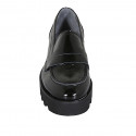 Woman's loafer in black patent leather wedge heel 4 - Available sizes:  43, 44