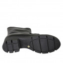 Stivaletto da donna con cerniera e accessorio in pelle nera tacco 6 - Misure disponibili: 42, 45