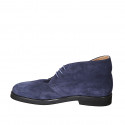 Zapato alto al tobillo para hombre en gamuza azul - Tallas disponibles:  50