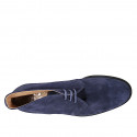 Zapato alto al tobillo para hombre en gamuza azul - Tallas disponibles:  50