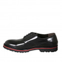 Chaussure derby à lacets pour hommes en cuir brossé noir - Pointures disponibles:  49
