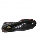 Zapato derby para hombre con cordones en piel cepillada negra - Tallas disponibles:  49