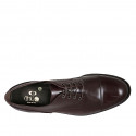Chaussure derby avec lacets et bout droit pour hommes en cuir marron - Pointures disponibles:  47, 50
