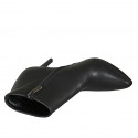 Stivaletto a punta da donna con cerniera in pelle nera tacco a spillo 10 - Misure disponibili: 31