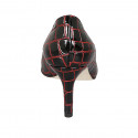 Escarpin pour femmes en cuir brossé imprimé noir et rouge talon 7 - Pointures disponibles:  32