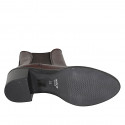 Stivaletto da donna con elastici in pelle marrone tacco 7 - Misure disponibili: 42
