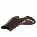 Stivaletto da donna con elastici in pelle marrone tacco 7 - Misure disponibili: 42