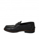 Mocassin pour hommes en cuir de couleur noir - Pointures disponibles:  47, 49