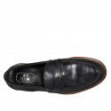 Mocassin pour hommes en cuir de couleur noir - Pointures disponibles:  47, 49