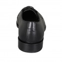 Zapato derby con cordones para hombres en piel negra - Tallas disponibles:  50