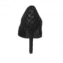 Woman's pump in black printed suede heel 8 - Available sizes:  32