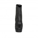 Stivaletto da donna in pelle nera con cerniera posteriore, plateau e tacco 12 - Misure disponibili: 31, 42