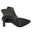 Woman's high and pointy ankle boot with zipper in black leather heel 10 - Available sizes:  31