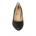 Woman's pump in black leather heel 7 - Available sizes:  32