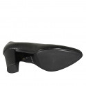 Escarpin pour femmes en cuir noir talon 7 - Pointures disponibles:  32