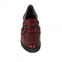 Woman's loafer with accessory in maroon patent leather heel 6 - Available sizes:  42