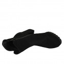 Stivaletto da donna con cerniera e accessorio in camoscio nero tacco 7 - Misure disponibili: 45