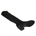 Stivale alto sopra al ginocchio da donna in camoscio ed elasticizzato nero tacco 5 - Misure disponibili: 34