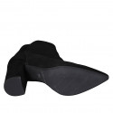 Stivaletto a punta da donna con cerniera in camoscio nero tacco 9 - Misure disponibili: 42
