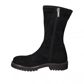 Stivaletto da donna con cerniera in camoscio ed elasticizzato nero tacco 3 - Misure disponibili: 32 2