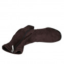 Stivaletto da donna con cerniera in camoscio ed elasticizzato marrone tacco 6 - Misure disponibili: 43