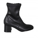 Stivaletto da donna in pelle ed elasticizzato nero con cerniera tacco 6 - Misure disponibili: 42, 44