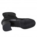 Stivaletto da donna in pelle ed elasticizzato nero con cerniera tacco 6 - Misure disponibili: 42, 44