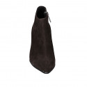 Stivaletto basso da donna con cerniera in camoscio marrone tacco 6 - Misure disponibili: 42