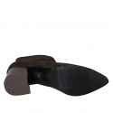 Stivaletto basso da donna con cerniera in camoscio marrone tacco 6 - Misure disponibili: 42
