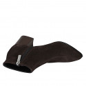 Woman's low ankle boot with zipper in brown suede heel 6 - Available sizes:  42