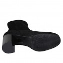 Woman's ankle boot with zipper in black elastic material and suede heel 8 - Available sizes:  43