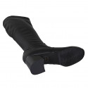 Bota para mujer con media cremallera en material élastico y piel negra tacon 6 - Tallas disponibles:  43