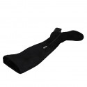 Stivale sopra al ginocchio da donna in camoscio ed elasticizzato nero con mezza cerniera tacco 6 - Misure disponibili: 32, 33, 43