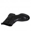 Stivaletto da donna con cerniera e fibbia in pelle nera tacco 3 - Misure disponibili: 32