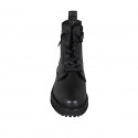 Botin para mujer con cordones y cremallera en piel negra tacon 3 - Tallas disponibles:  32