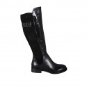 Bota para mujer con hebilla y cremallera en gamuza y piel negra tacon 3 - Tallas disponibles:  33