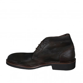 Chaussure pour hommes avec lacets en cuir et daim marron - Pointures disponibles:  46, 47 2