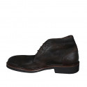 Chaussure pour hommes avec lacets en cuir et daim marron - Pointures disponibles:  46, 47
