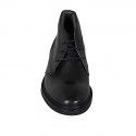 Men's laced shoe in black leather - Available sizes:  36, 46, 47