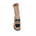 Stivaletto da donna con cerniera in pelle nude e vernice nera tacco 8 - Misure disponibili: 42, 44