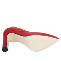 Woman's pointy pump in red leather heel 9 - Available sizes:  42