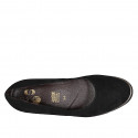 Zapato para mujer con plantilla extraible en gamuza negra cuña 4 - Tallas disponibles:  31