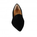 Woman's slipper shoe in black embroidered velvet heel 3 - Available sizes:  42