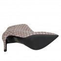 Stivaletto da donna con cerniera in camoscio stampato e vernice taupe tacco 9 - Misure disponibili: 32, 42