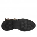 Bottines pour hommes avec élastique et fermeture éclair en cuir marron - Pointures disponibles:  38