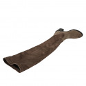Stivale alto sopra il ginocchio da donna in camoscio ed elasticizzato taupe tacco 7 - Misure disponibili: 42, 43