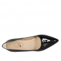 Escarpin à bout pointu pour femmes en cuir verni noir avec talon 9 - Pointures disponibles:  32