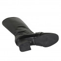 Bottes pour femmes en cuir noir avec fermeture éclair interieur et accessoire talon 5 - Pointures disponibles:  42, 45